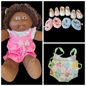 VTG Cabbage‎ Patch Kids Doll Girl HM5 African American Brown Eyes Shoes Carrier